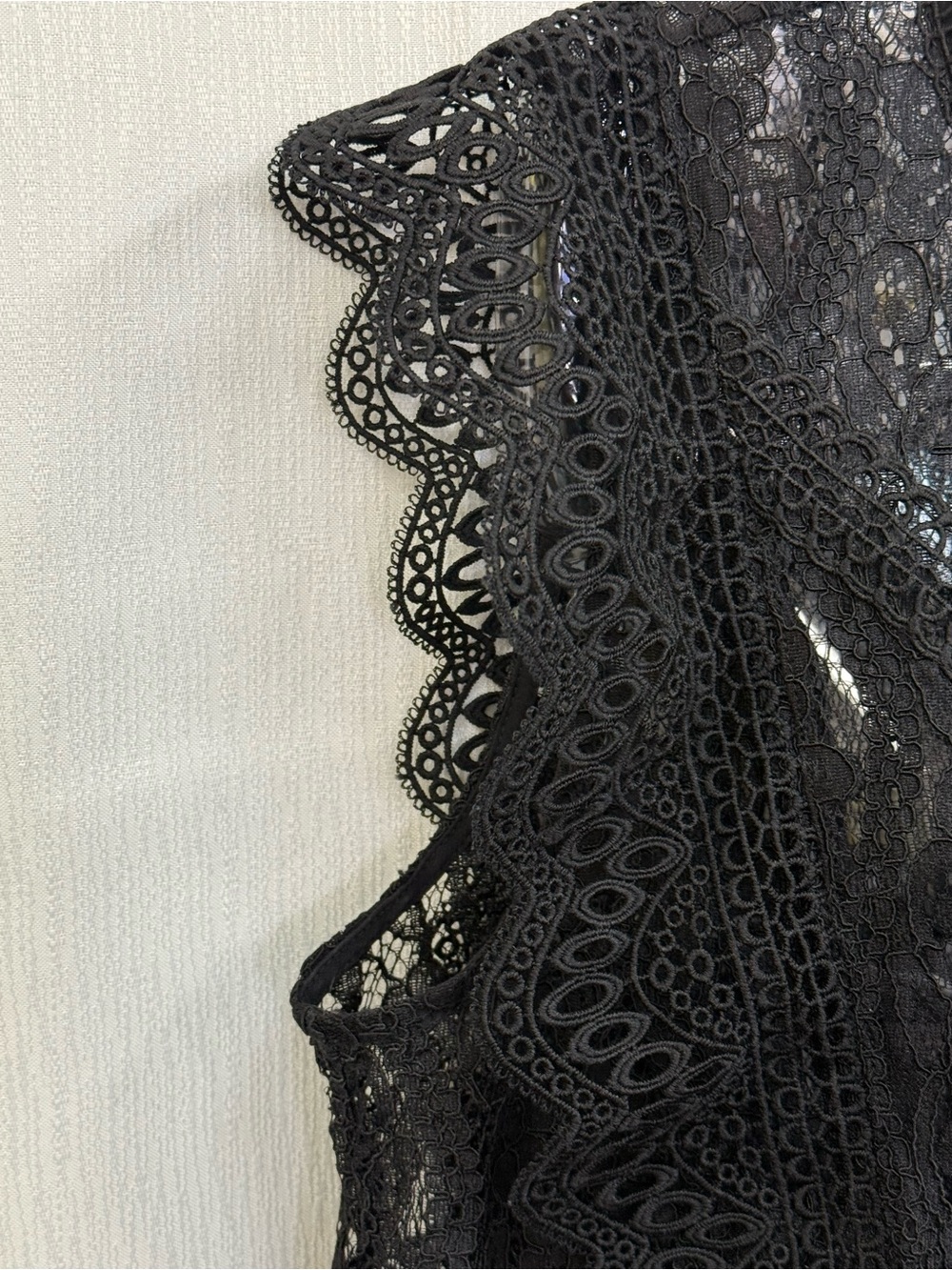 Zara Black Lace Camisole with Scalloped Trim - Picture 3 of 12